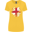 Torn Georgia Flag Georgian Day Football Womens Wider Cut T-Shirt Yellow