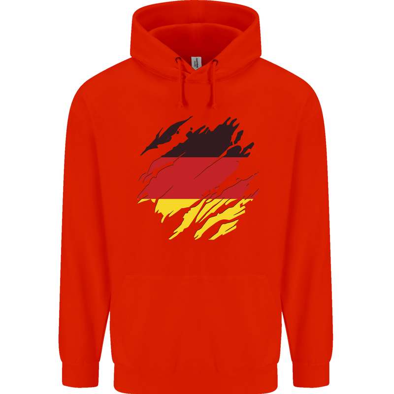 Torn Germany Flag German Day Football Childrens Kids Hoodie Bright Red