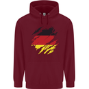 Torn Germany Flag German Day Football Childrens Kids Hoodie Maroon