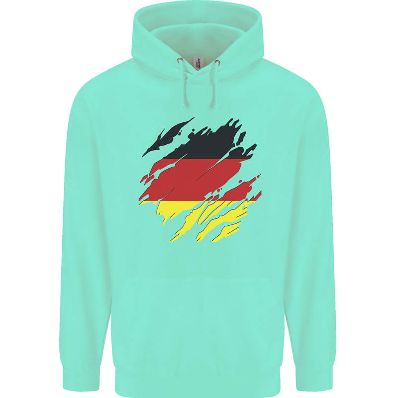 Torn Germany Flag German Day Football Childrens Kids Hoodie Peppermint