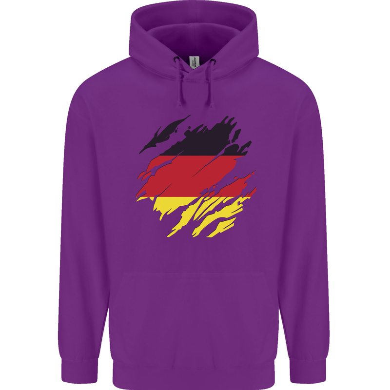 Torn Germany Flag German Day Football Childrens Kids Hoodie Purple