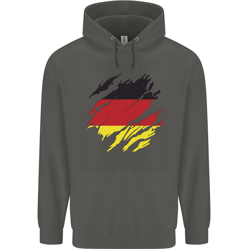 Torn Germany Flag German Day Football Childrens Kids Hoodie Storm Grey