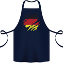 Torn Germany Flag German Day Football Cotton Apron 100% Organic Navy Blue