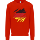 Torn Germany Flag German Day Football Kids Sweatshirt Jumper Bright Red