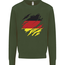 Torn Germany Flag German Day Football Kids Sweatshirt Jumper Forest Green