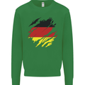 Torn Germany Flag German Day Football Kids Sweatshirt Jumper Irish Green