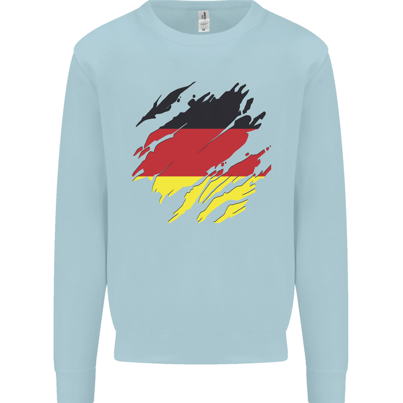 Torn Germany Flag German Day Football Kids Sweatshirt Jumper Light Blue