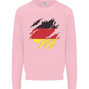 Torn Germany Flag German Day Football Kids Sweatshirt Jumper Light Pink