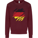Torn Germany Flag German Day Football Kids Sweatshirt Jumper Maroon