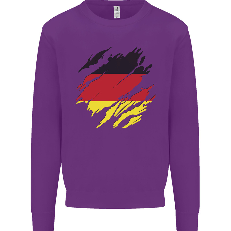 Torn Germany Flag German Day Football Kids Sweatshirt Jumper Purple