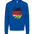 Torn Germany Flag German Day Football Kids Sweatshirt Jumper Royal Blue