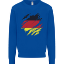 Torn Germany Flag German Day Football Kids Sweatshirt Jumper Royal Blue