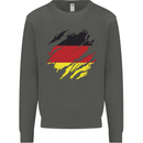 Torn Germany Flag German Day Football Kids Sweatshirt Jumper Storm Grey