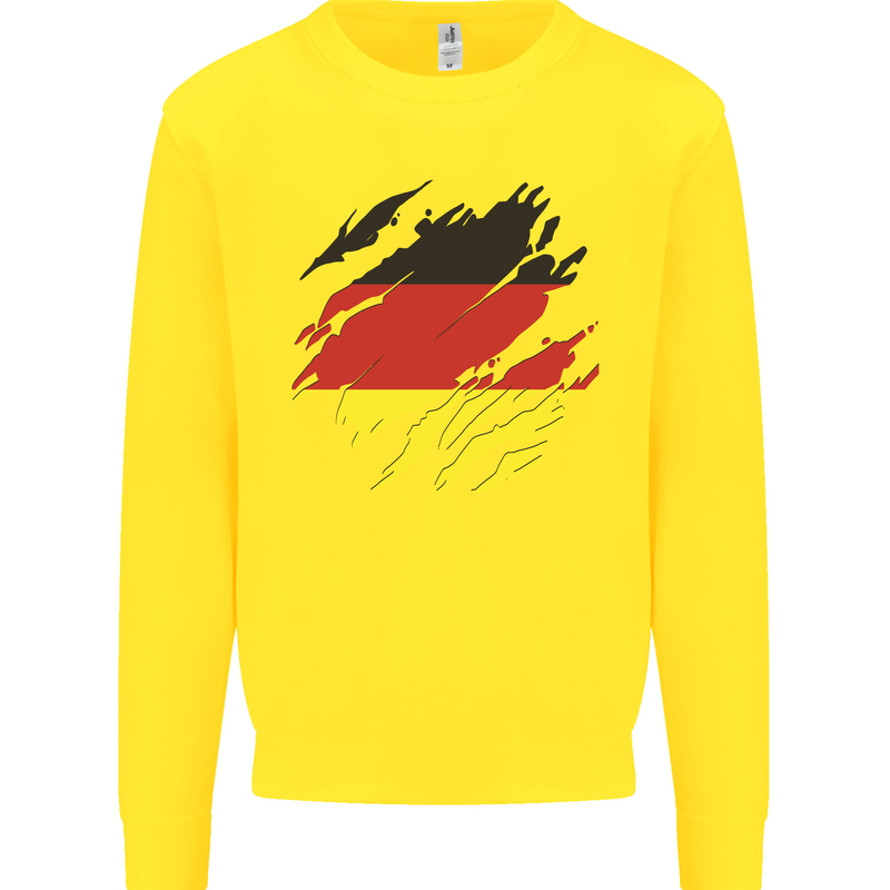 Torn Germany Flag German Day Football Kids Sweatshirt Jumper Yellow