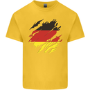 Torn Germany Flag German Day Football Kids T-Shirt Childrens Yellow
