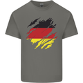 Torn Germany Flag German Day Football Mens Cotton T-Shirt Tee Top Charcoal