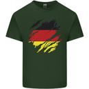 Torn Germany Flag German Day Football Mens Cotton T-Shirt Tee Top Forest Green