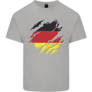 Torn Germany Flag German Day Football Mens Cotton T-Shirt Tee Top Sports Grey