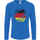 Torn Germany Flag German Day Football Mens Long Sleeve T-Shirt Royal Blue