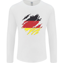 Torn Germany Flag German Day Football Mens Long Sleeve T-Shirt White