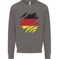 Torn Germany Flag German Day Football Mens Sweatshirt Jumper Charcoal