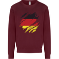 Torn Germany Flag German Day Football Mens Sweatshirt Jumper Maroon