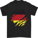 Torn Germany Flag German Day Football Mens T-Shirt 100% Cotton Black