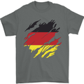 Torn Germany Flag German Day Football Mens T-Shirt 100% Cotton Charcoal