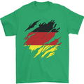 Torn Germany Flag German Day Football Mens T-Shirt 100% Cotton Irish Green