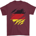 Torn Germany Flag German Day Football Mens T-Shirt 100% Cotton Maroon