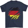 Torn Germany Flag German Day Football Mens T-Shirt 100% Cotton Navy Blue
