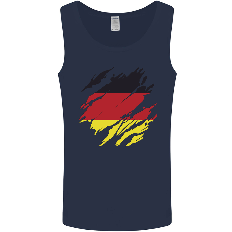 Torn Germany Flag German Day Football Mens Vest Tank Top Navy Blue