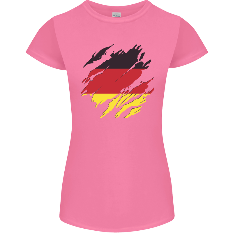Torn Germany Flag German Day Football Womens Petite Cut T-Shirt Azalea