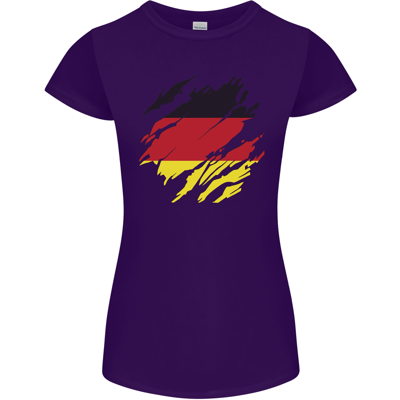 Torn Germany Flag German Day Football Womens Petite Cut T-Shirt Purple