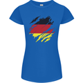 Torn Germany Flag German Day Football Womens Petite Cut T-Shirt Royal Blue