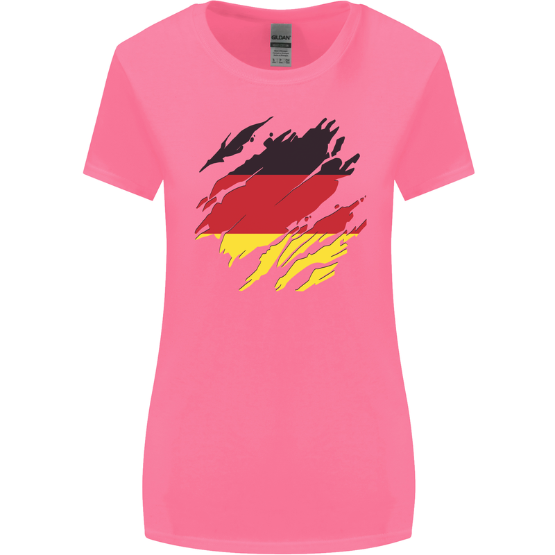 Torn Germany Flag German Day Football Womens Wider Cut T-Shirt Azalea