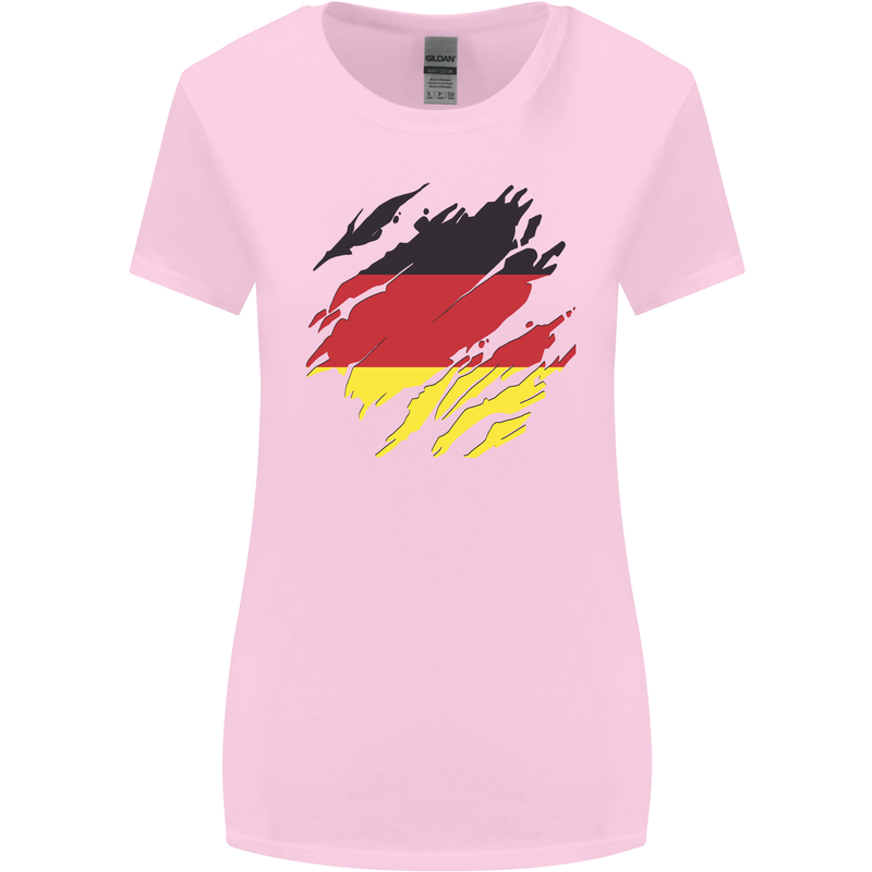 Torn Germany Flag German Day Football Womens Wider Cut T-Shirt Light Pink