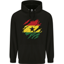 Torn Ghana Flag Ghanaian Day Football Childrens Kids Hoodie Black