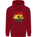 Torn Ghana Flag Ghanaian Day Football Childrens Kids Hoodie Red