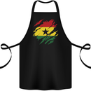 Torn Ghana Flag Ghanaian Day Football Cotton Apron 100% Organic Black