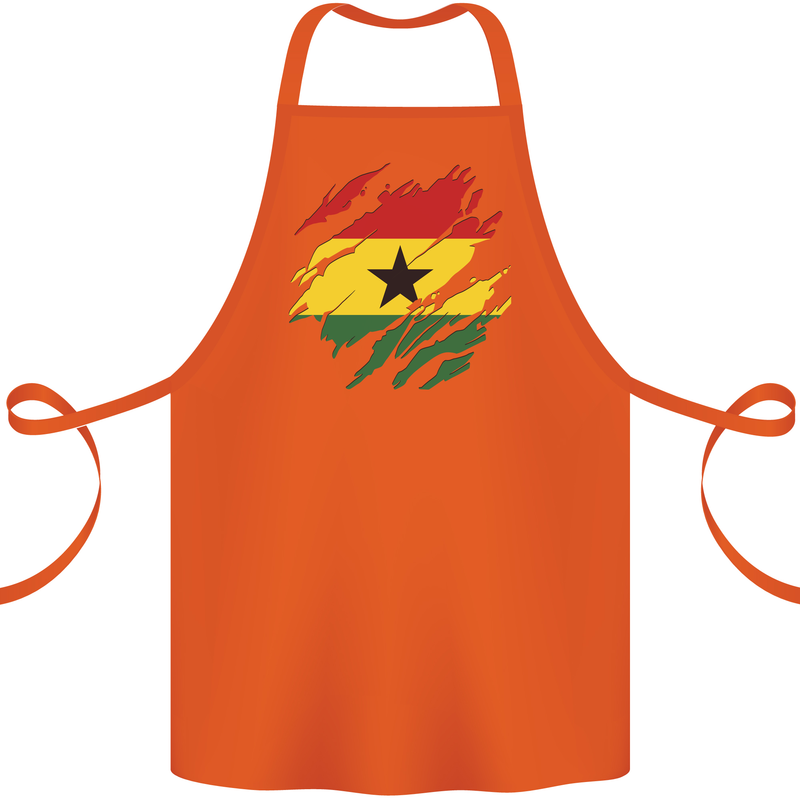Torn Ghana Flag Ghanaian Day Football Cotton Apron 100% Organic Orange