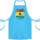 Torn Ghana Flag Ghanaian Day Football Cotton Apron 100% Organic Turquoise