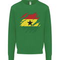 Torn Ghana Flag Ghanaian Day Football Kids Sweatshirt Jumper Irish Green