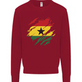 Torn Ghana Flag Ghanaian Day Football Kids Sweatshirt Jumper Red