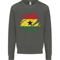 Torn Ghana Flag Ghanaian Day Football Kids Sweatshirt Jumper Storm Grey