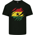 Torn Ghana Flag Ghanaian Day Football Kids T-Shirt Childrens Black