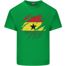 Torn Ghana Flag Ghanaian Day Football Kids T-Shirt Childrens Irish Green