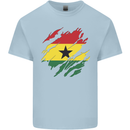 Torn Ghana Flag Ghanaian Day Football Kids T-Shirt Childrens Light Blue