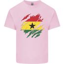 Torn Ghana Flag Ghanaian Day Football Kids T-Shirt Childrens Light Pink