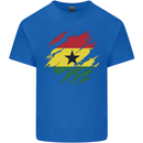 Torn Ghana Flag Ghanaian Day Football Kids T-Shirt Childrens Royal Blue